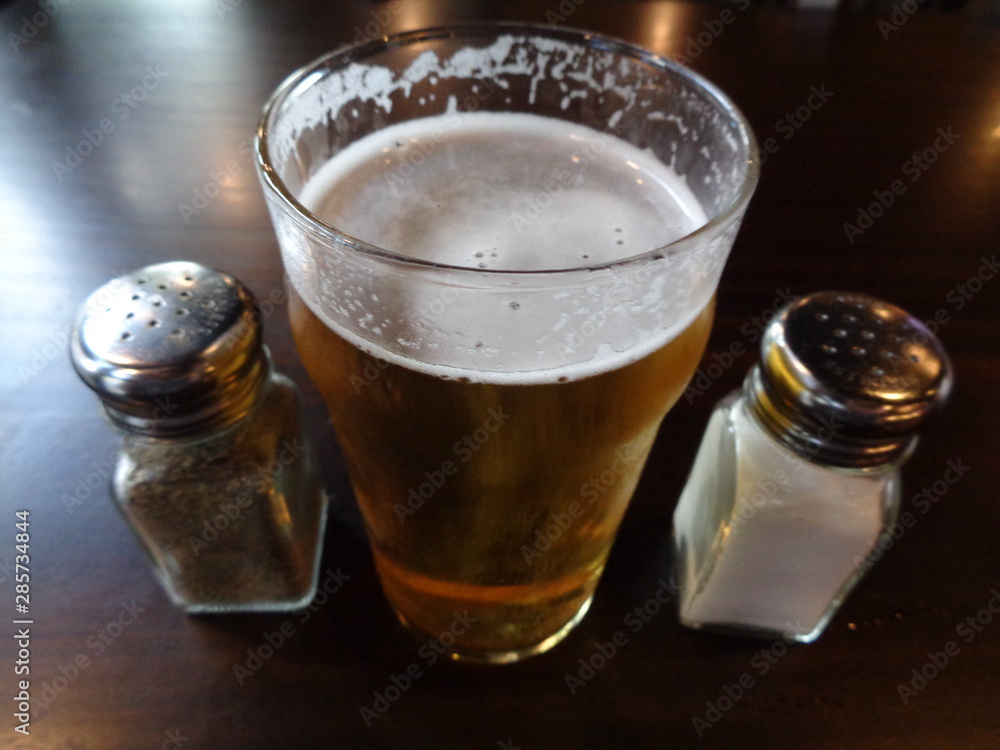 Beer with salt and peper Beer with salt and peper