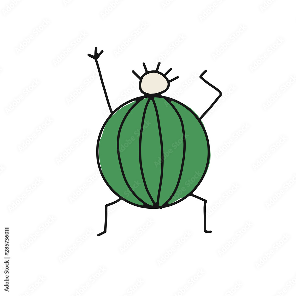 Watermelon character, sketch for your design Watermelon character, sketch for your design
