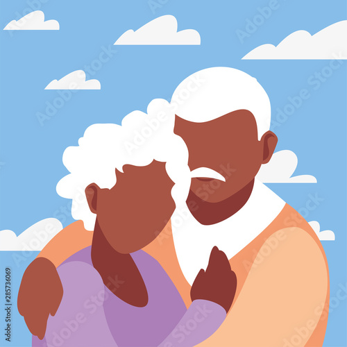happy grandparents day flat design