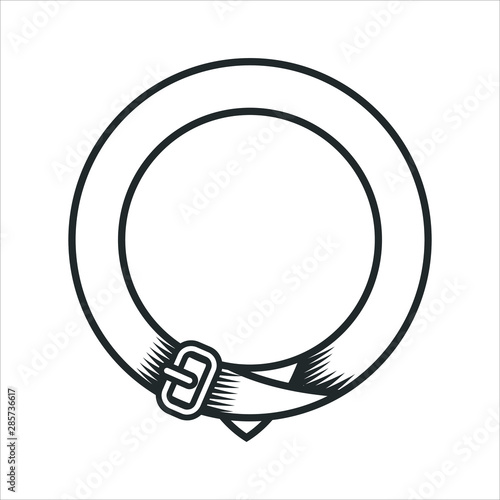 engraving style of circle belt logo.