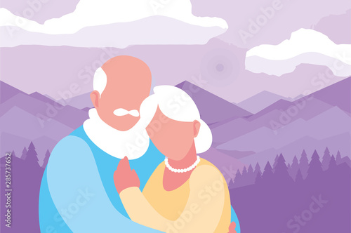 happy grandparents day flat design