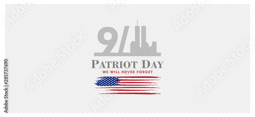 patriot day background, September 11, we will never forget, united states flag posters, modern design vector illustration