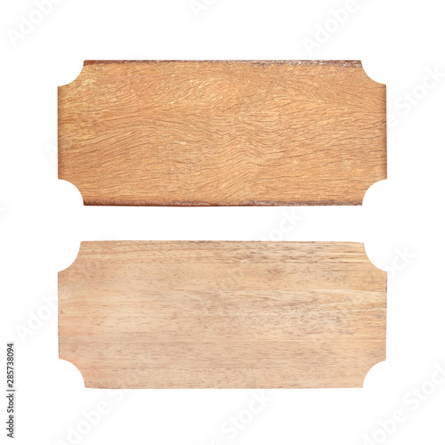 two wooden sign isolated in white with clipping path