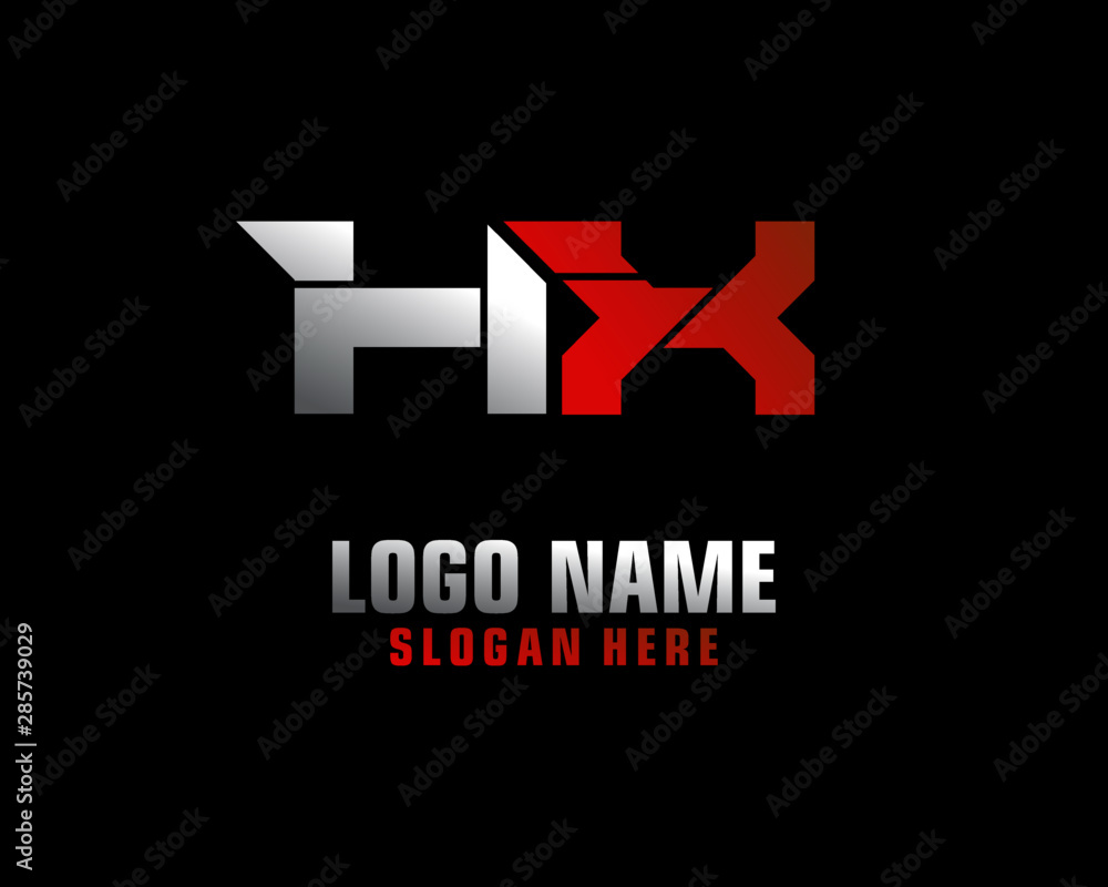 Obraz premium HX Initial letter logo template vector 