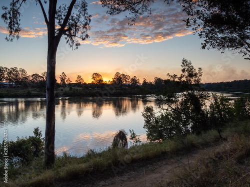 River Sunset Reflection