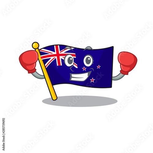 Boxing flag new zealand on the mascot