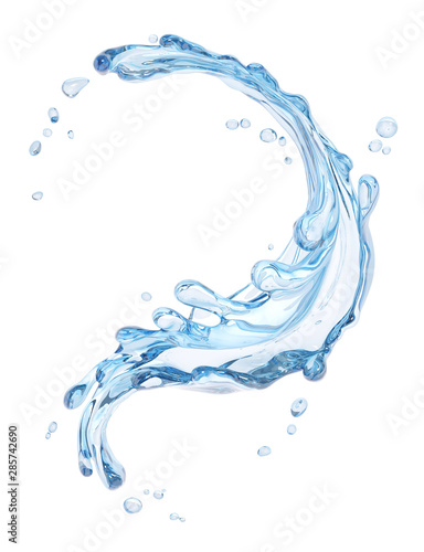 Splashing water abstract background, 3d rendering
