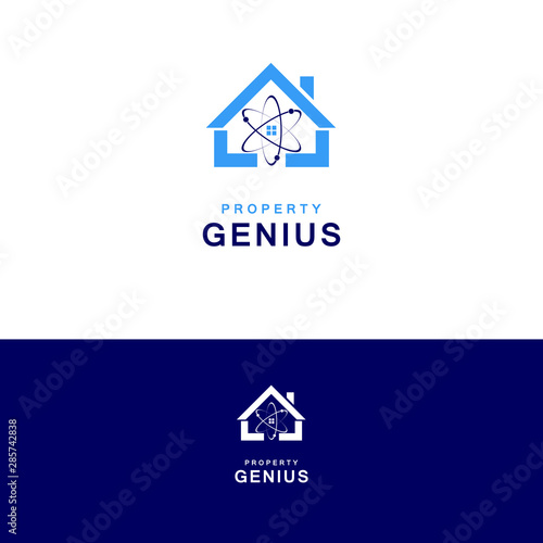 Genius building realestate logo vector