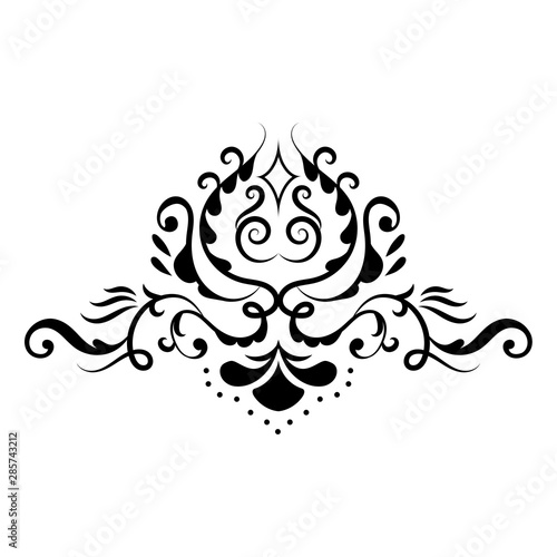 beautiful tattoo of a Lotus flower.tribal style.vector