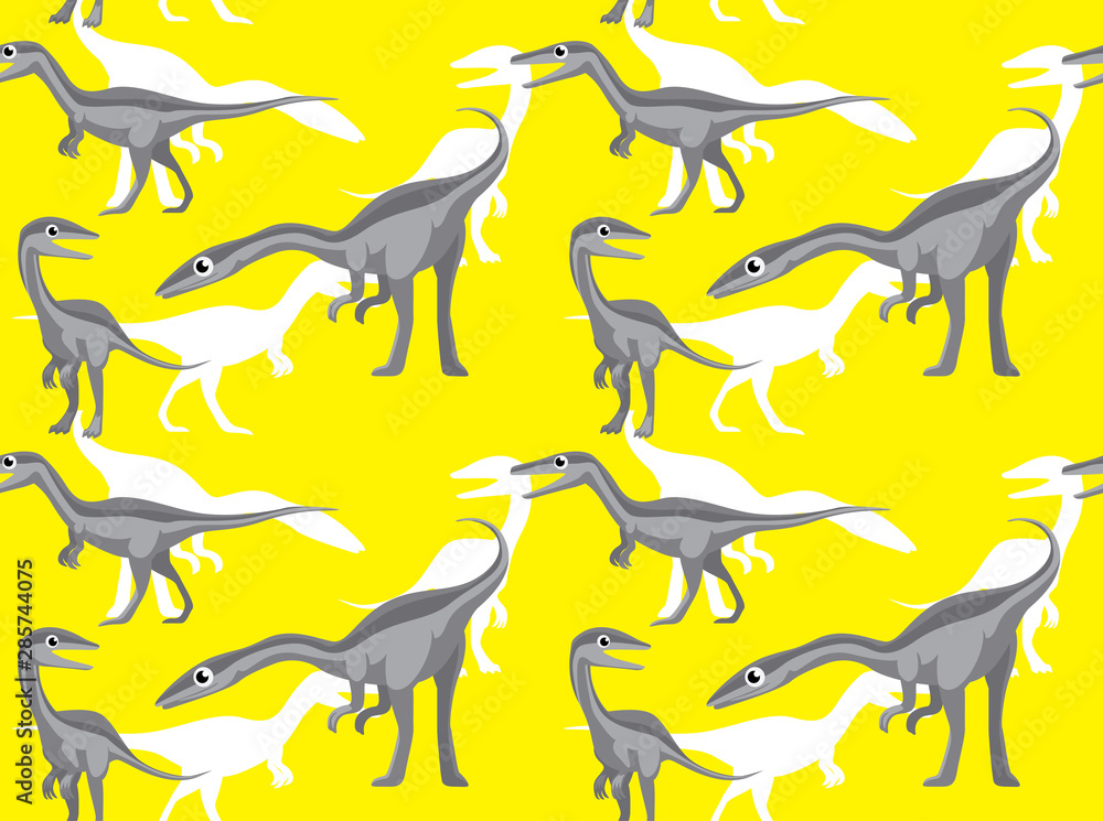 Dinosaur Coelophysis Cute Cartoon Background Seamless Wallpaper Stock  Vector | Adobe Stock