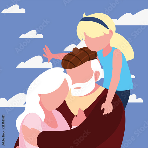 happy grandparents day flat design