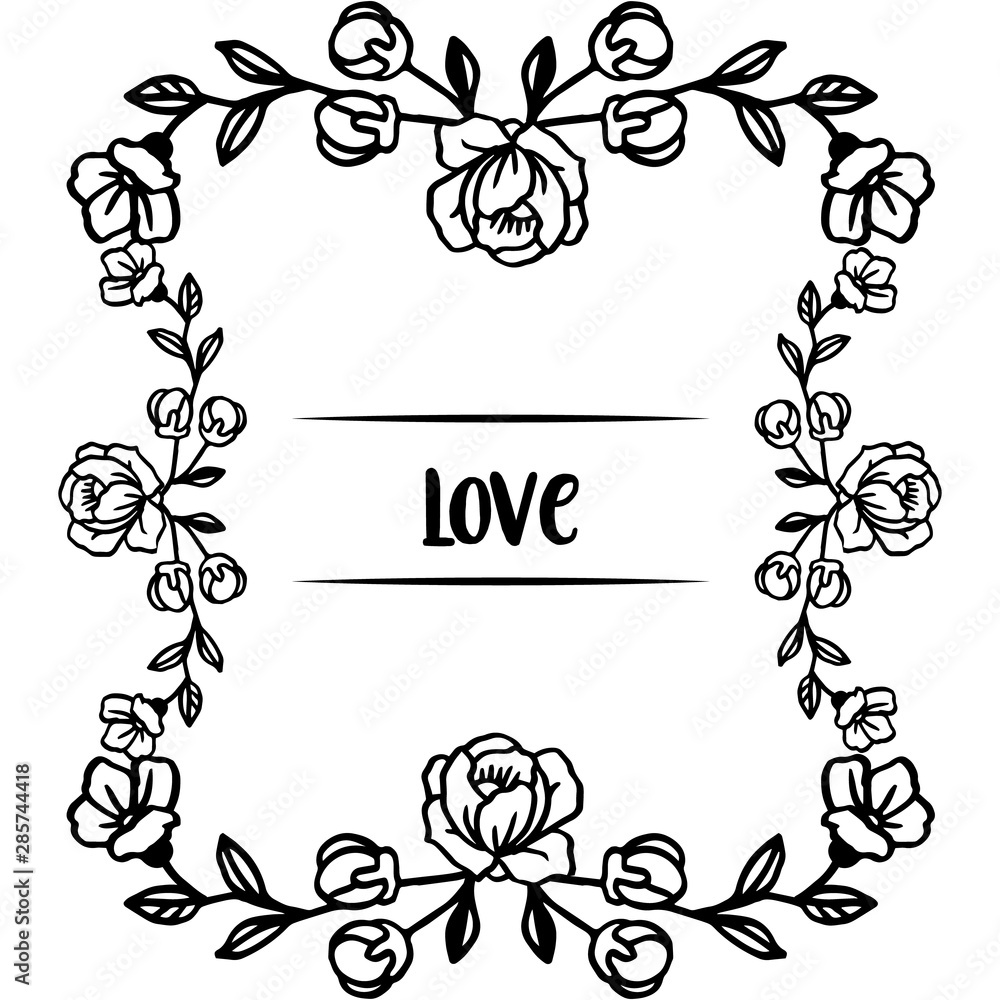 Cute card for text love with texture modern rose wreath frame. Vector Cute card for text love with texture modern rose wreath frame. Vector