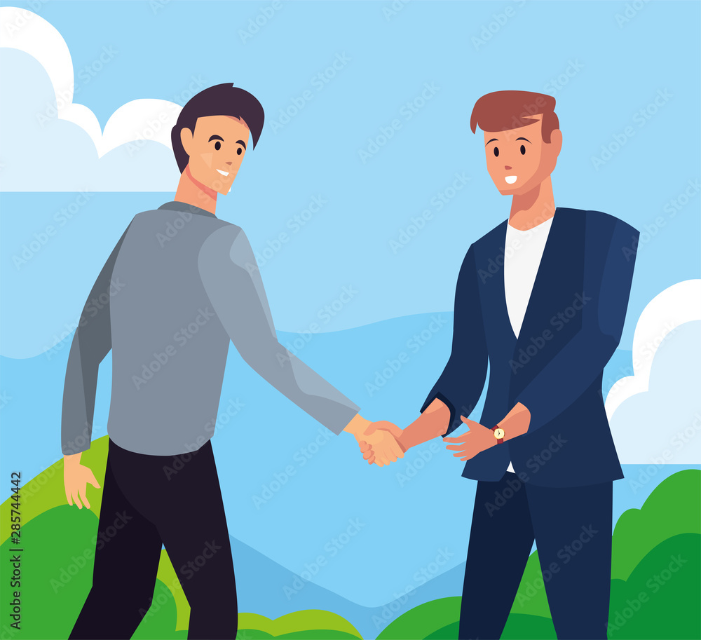 Fototapeta premium handshake icon flat design image