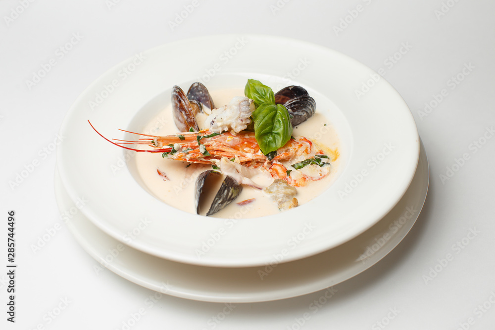 cream soup with a seafood cream soup with a seafood
