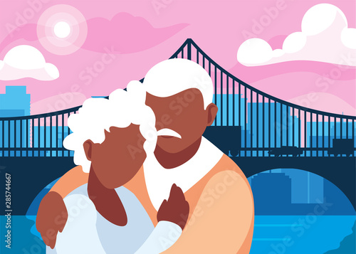 happy grandparents day flat design