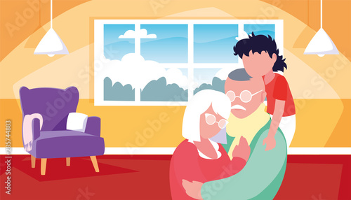 happy grandparents day flat design