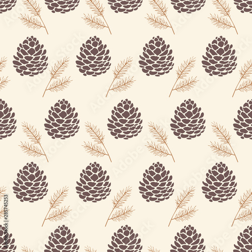 Seamless Pattern love pineapple fruit with palm leaf design for background, wallpaper, clothing, wrapping, fabric Seamless pattern pine cone design for background, wallpaper, clothing, wrapping, fabri