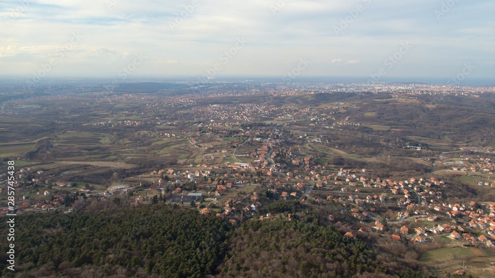aerial view on a city of Belgrade in serbia