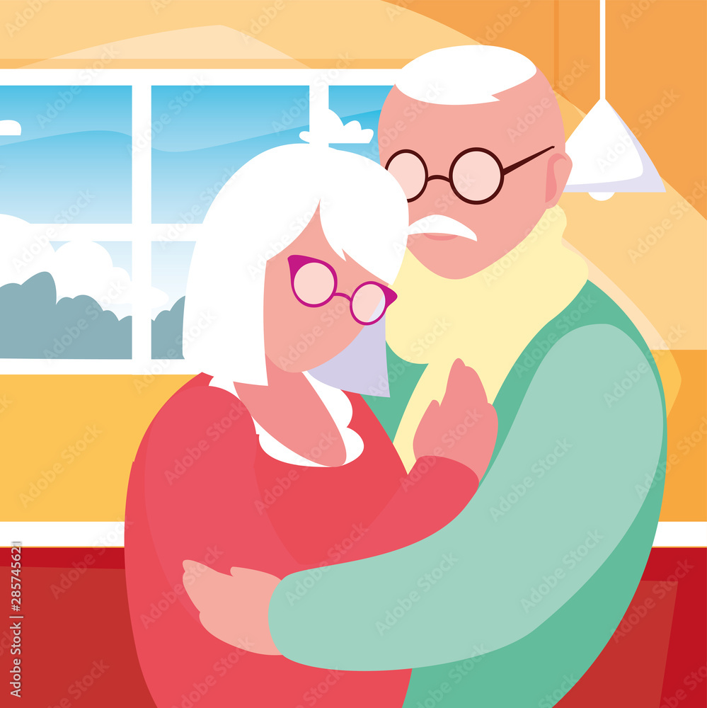 Obraz premium happy grandparents day flat design