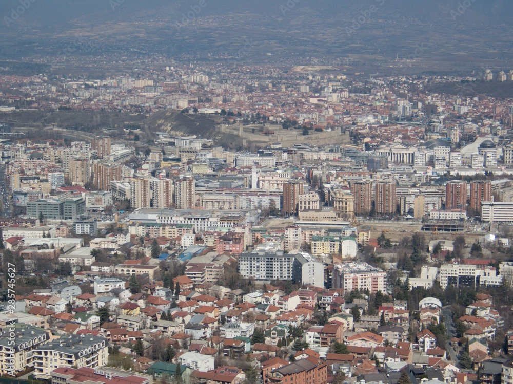 aerial view on the city of skopje