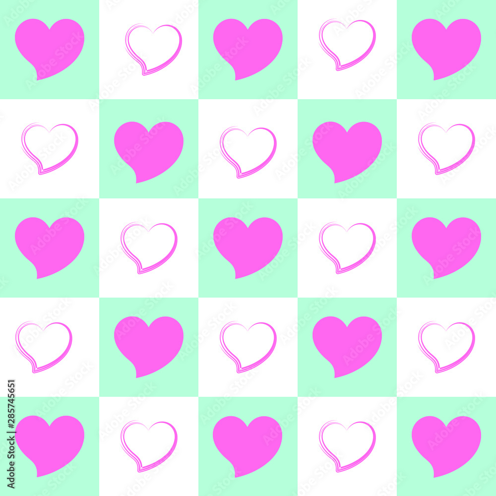 Heart background. Seamless vector pattern