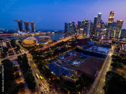 Photography Singapore Skyline at magic hour