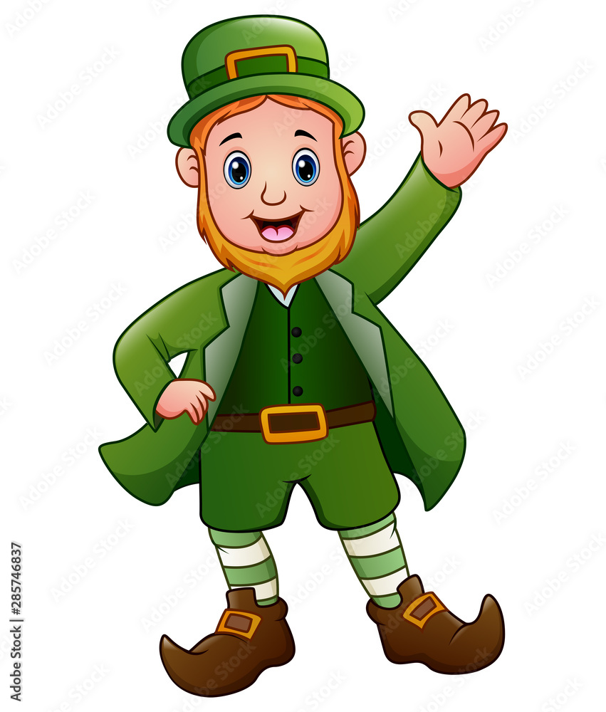 Patricks cartoon smiling and waving hand Patricks cartoon smiling and waving hand