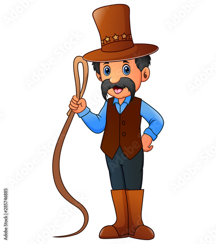 Cartoon of circus animal trainer