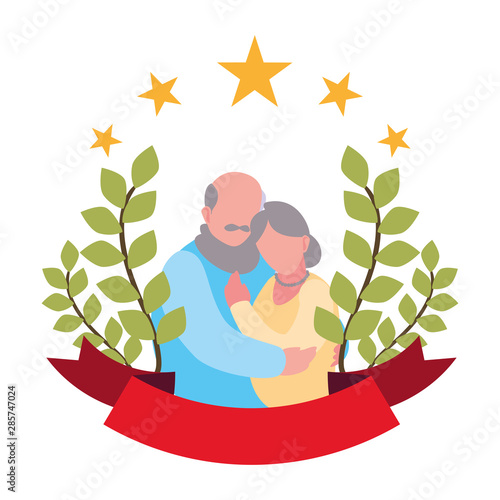 happy grandparents day flat design