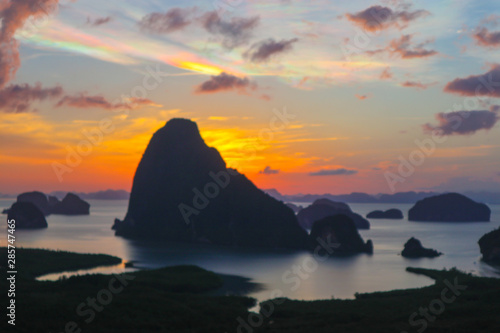 Morning sunrise at the sea view point KohSamet Nang Chee