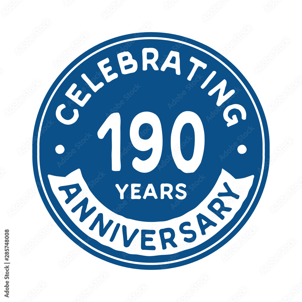 190 years anniversary logo template. Vector and illustration.