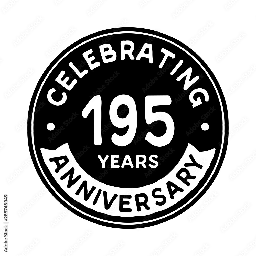 195 years anniversary logo template. Vector and illustration.