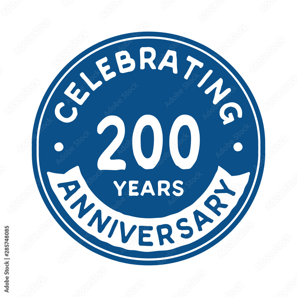 200 years anniversary logo template. Vector and illustration.