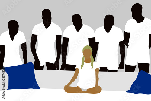 5 guys and 1 girl illustrator