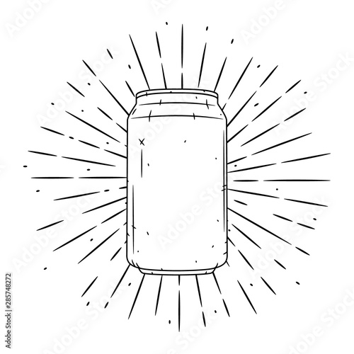 Vector illustration with Aluminum cans on blackboard. Used for poster, banner, t-shirt print, bag print, badges and logo design