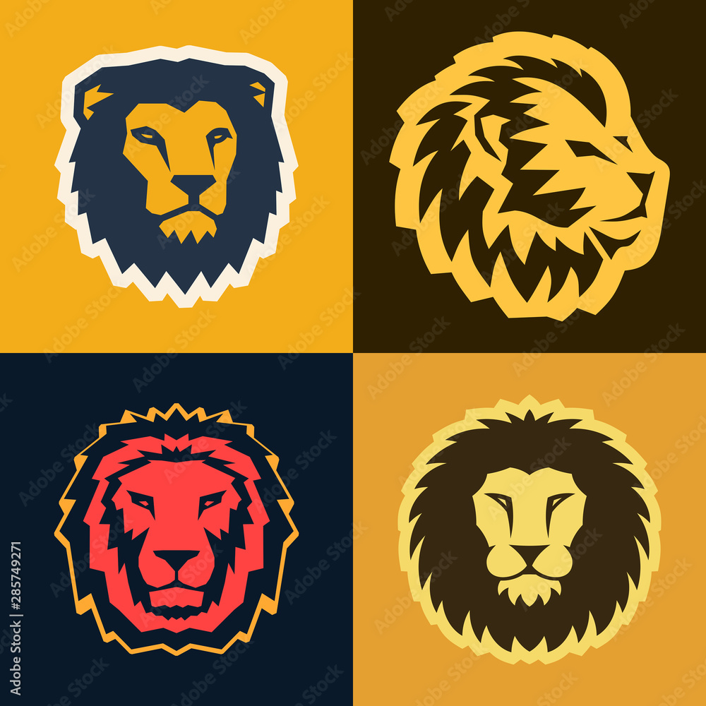 Set of Lion logo. Icon design. Template elements Set of Lion logo. Icon design. Template elements