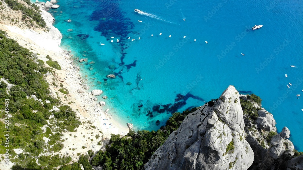 Vue aérienne de Cala Goloritze, Sardaigne, Italie