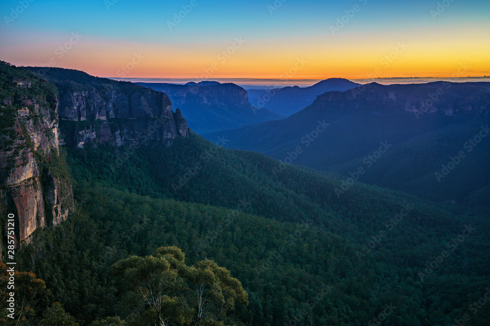 blue hour at govetts leap lookout, blue mountains, australia 15