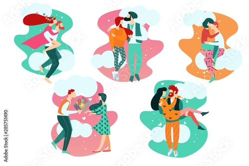 Cartoon People in Romantic Love Relationships © Mykola