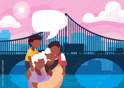 happy grandparents day flat design