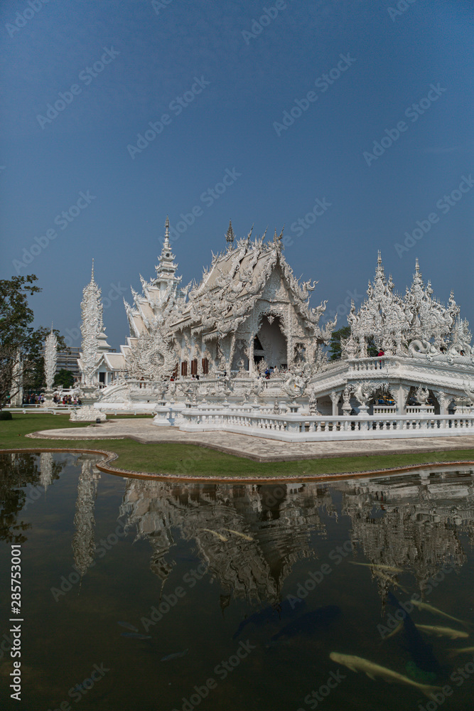 Obraz premium Chiang Rai,Thailand - the unique Buddhism Temple's building in Chiang Mai,Thailand named 