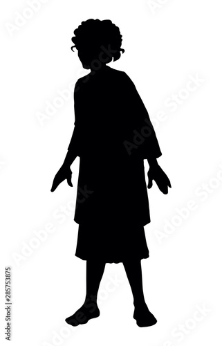Cheerful Jewish boy in antique clothes. Vector drawing