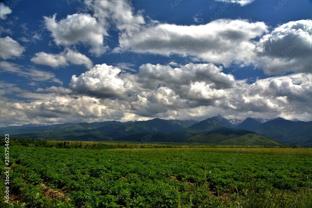 Fagaras mountains with cloudy sky