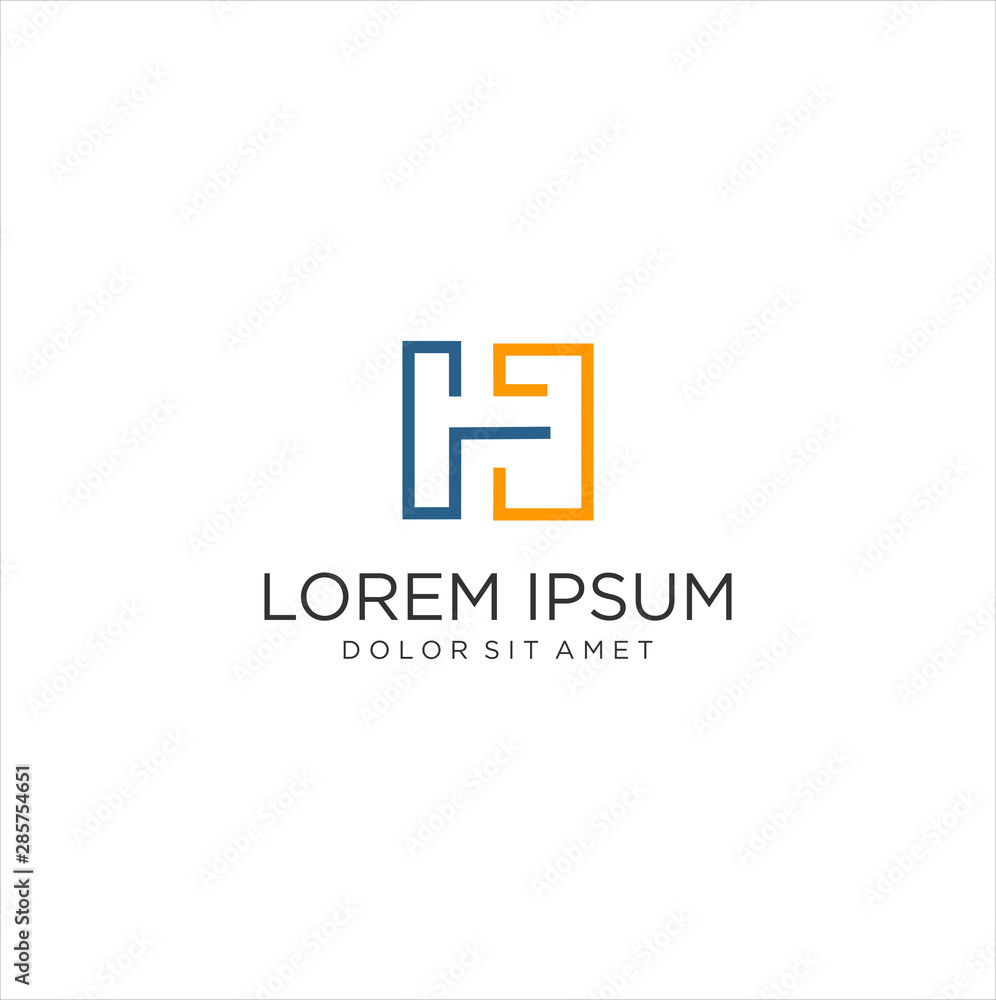 Simple Letter H logo Line Icon Design Vector Template. Monogram Alphabet Initial H Logo Flat Simple Letter H logo Line Icon Design Vector Template. Monogram Alphabet Initial H Logo Flat