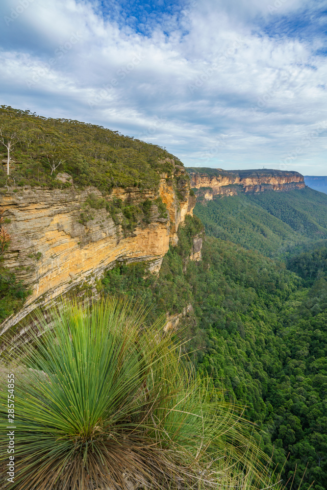 hiking the overcliff walk in the blue mountains national park, australia