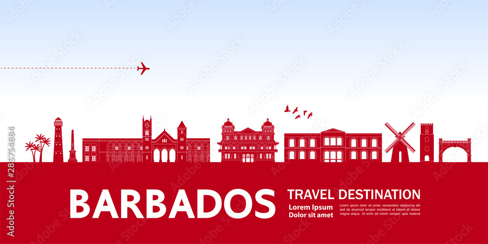 Barbados travel destination grand vector illustration.