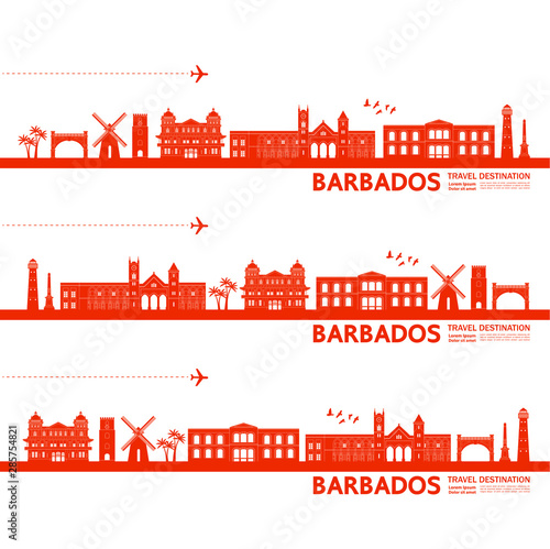 Barbados travel destination grand vector illustration.