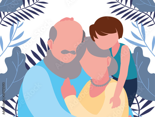 happy grandparents day flat design