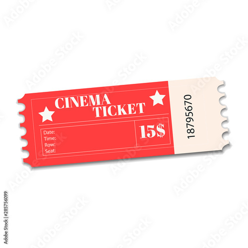 Cinema ticket vector illustration.
