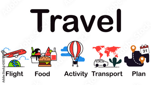 Travel icon set, infographic, design for ui, ux, website or publisher, minimal vector, easy to adjust color.